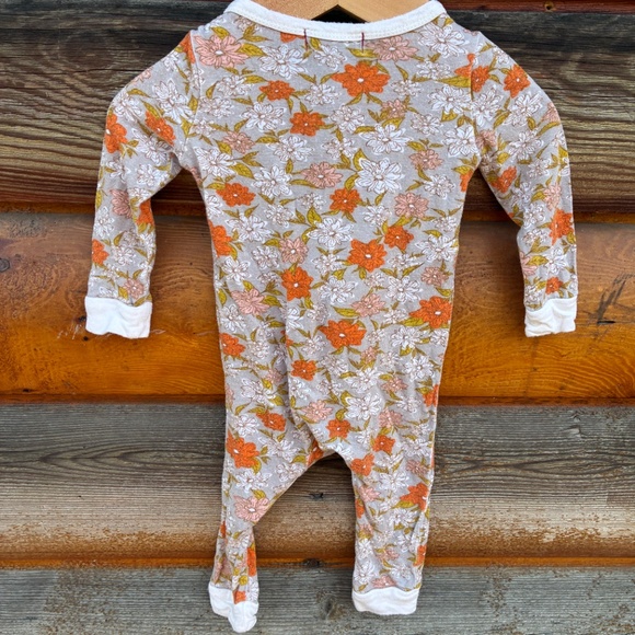 Milkbarn zippered one piece size 3-6 months in retro floral print - Picture 2 of 5